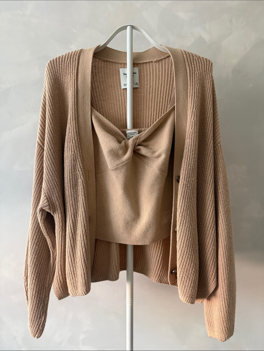 A&F Twist Front Cami and Cardigan Set | XL